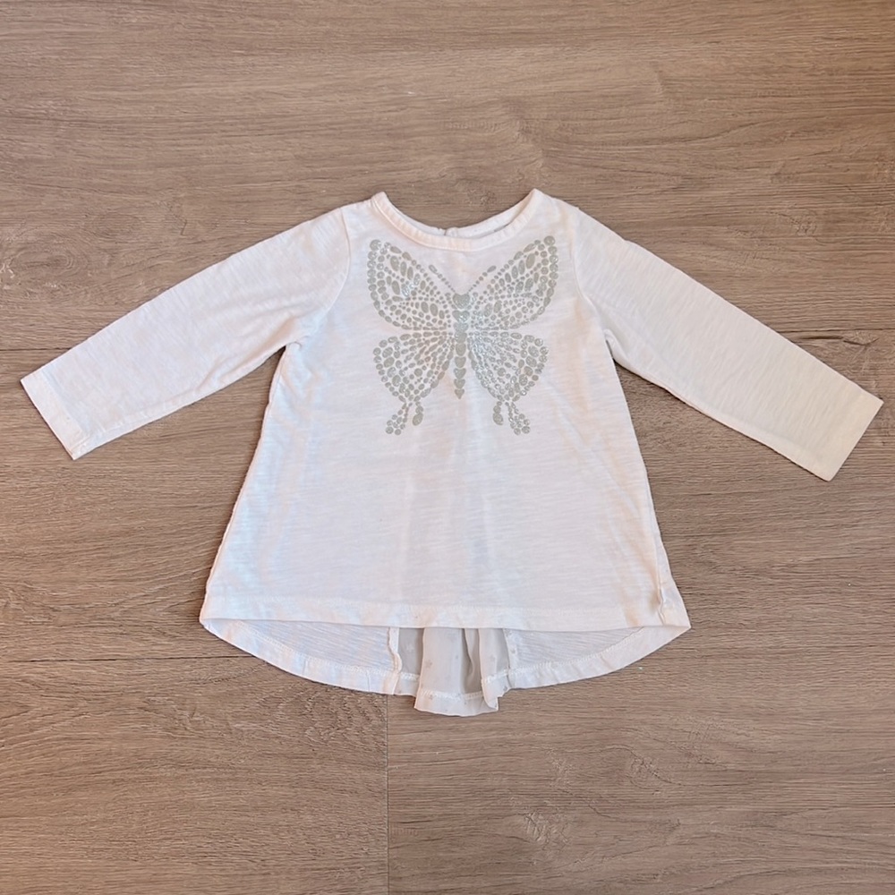 Heidi Klum Truly Scrumptious Babygirl White Butterfly Top Size 12 Months